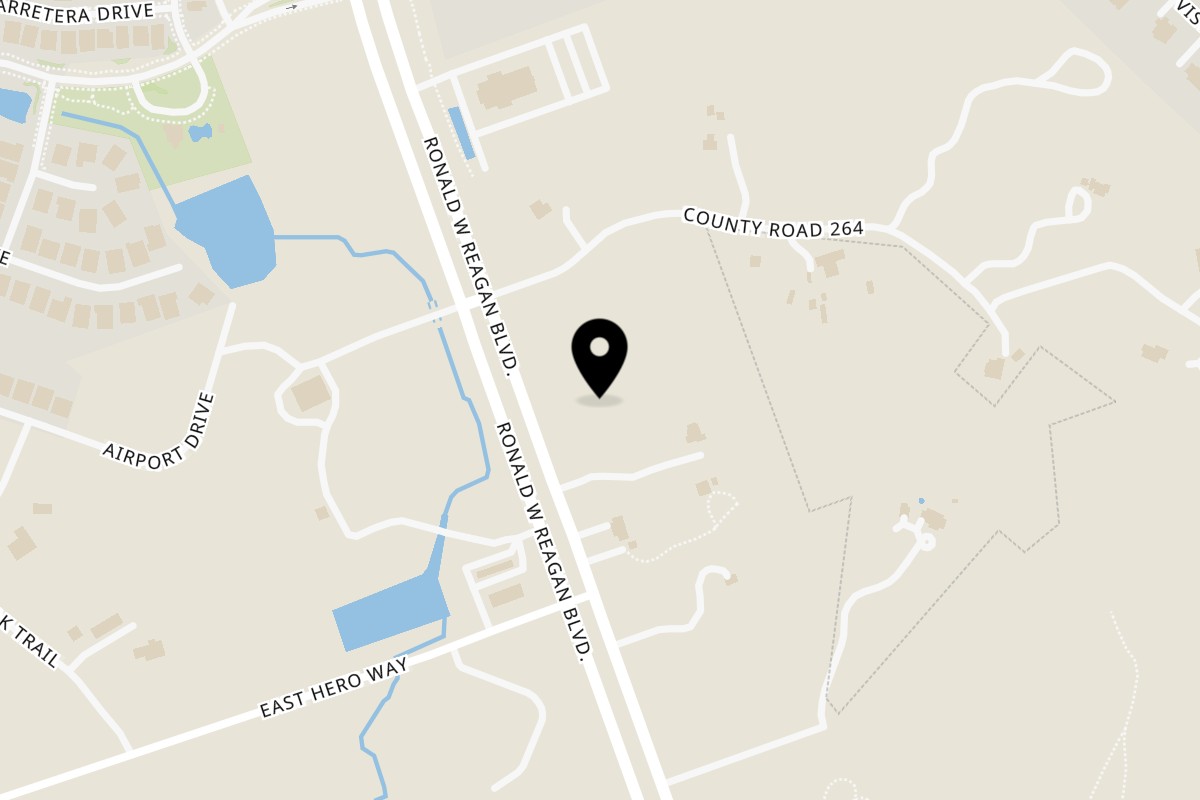 Map showing the location of The Abuelos Kitchen on 17680 Ronald Reagan Blvd in Leander